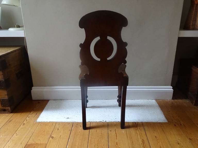 Victorian Calved Mahogany Sheild Back Hall Chair