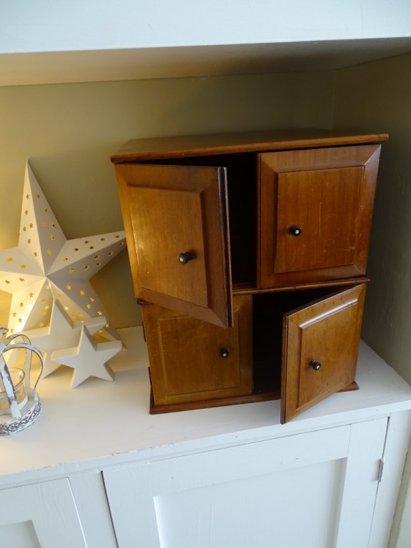 Antique Mahogany Four Door Cabinet With Ebony And Bone Handles