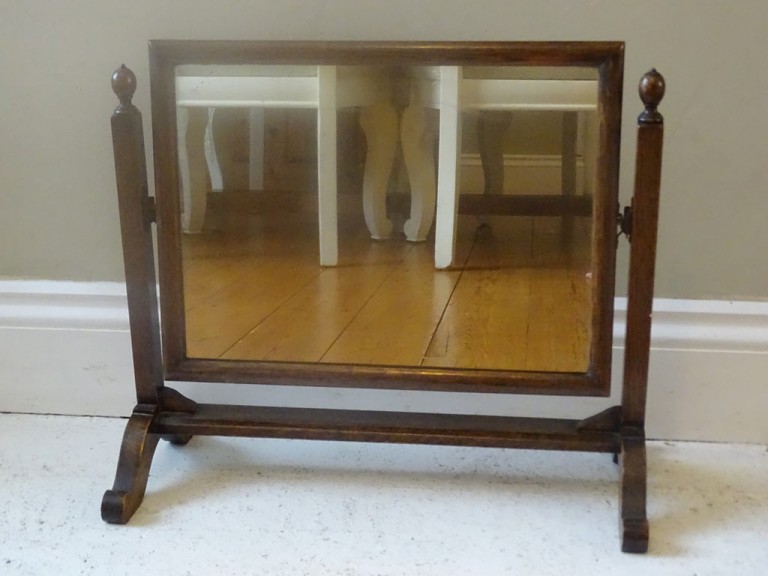 Antique 1930s Oak Dressing Table Mirror